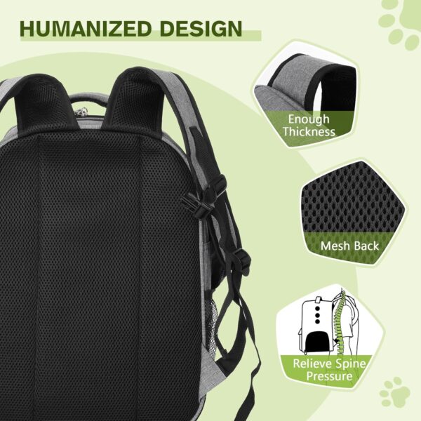 Pecute Cat Backpack with interactive window, Cat Backpack Carrier with Breathable Scratch-Resistant Mesh, 2 Side Openings, Backpack for Cats, Puppies or Rabbits,Great for Travel Hiking Camping - Image 8