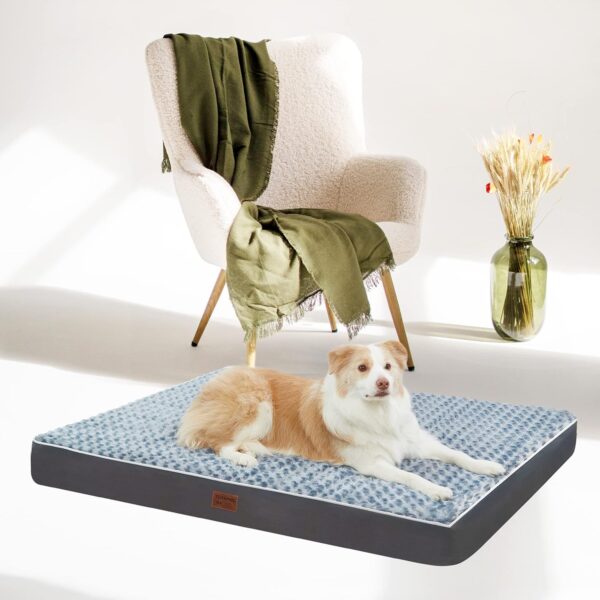 Orthopedic Dog Bed Mat of Thick Egg Foam with Washable Cover for Large Dogs - Image 7