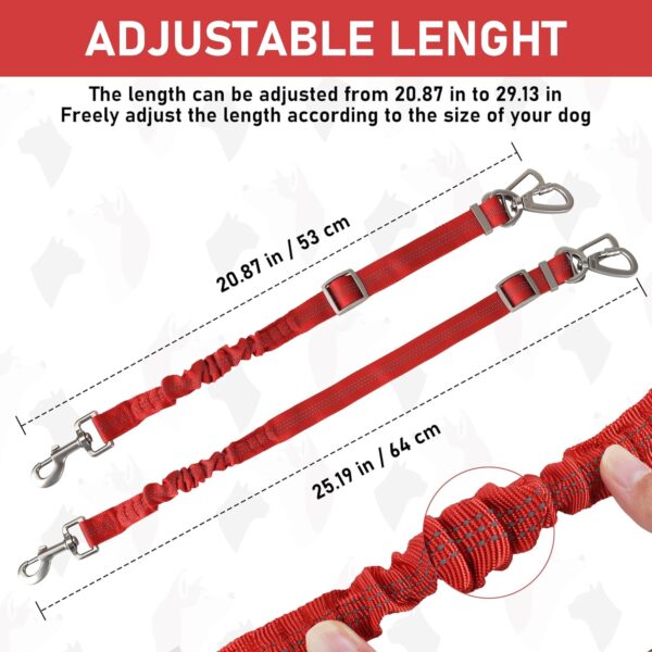 GAMUDA Dog Harness, Collar and Seat Belt Set, Vehicle Safety Harness, Retractable Adjustable Pet Seatbelts with Travel Strap and Carabiner for Most Cars (Red, XS) - Image 6