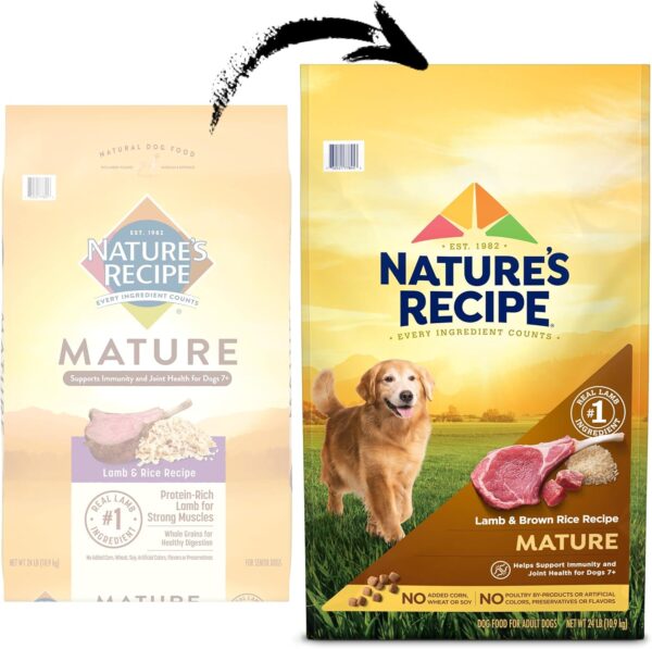 Nature’s Recipe Mature Lamb & Brown Rice Recipe Dry Dog Food, 24 lb. Bag - Image 4