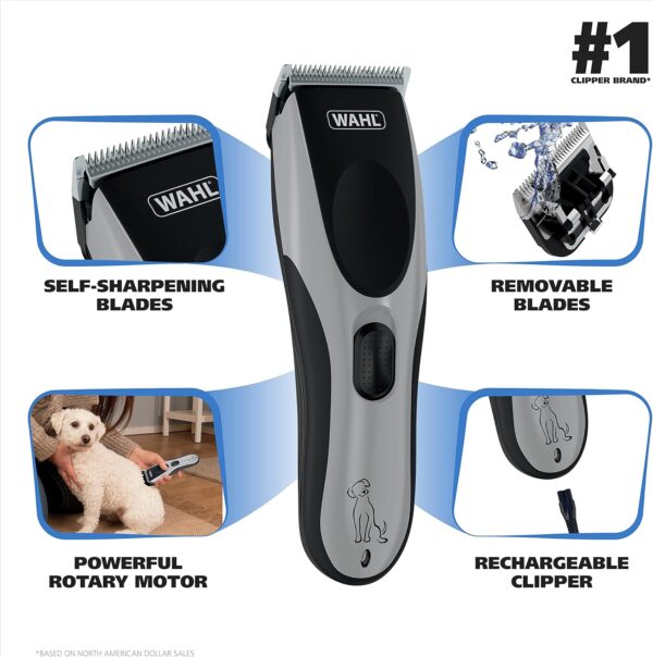 Wahl Easy Pro for Pets, Rechargeable Dog Grooming Kit – Electric Dog Clippers for Dogs & Cats with Fine to Medium Coats - Model 9549 - Image 7