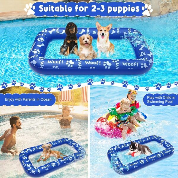 56" x 31" Dog Floats for Pool, River and Ocean, Dog Pool Float with 78” Tow Rope, Dog Pool Floats for Pets, Kids and Adults up to 176 lbs - Image 6