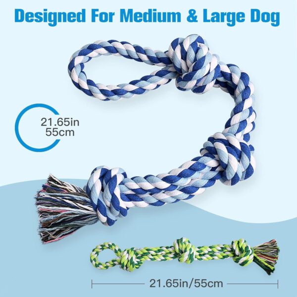 UPSKY Dog Rope Toys 2 Nearly Indestructible Dog Toys, Dog Toy for Medium to Large Breed, Dental Cleaning Chew Toys, Dog Tug Toy for Boredom, Dog Teething Toys, Dog Rope Toy for Aggressive Chewers - Image 2