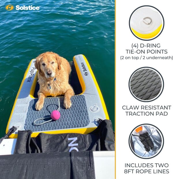 SOLSTICE ORIGINAL Inflatable Pup Plank Dog Float Floating Ramp Ladder for Pools Boats Docks | Dog On Water Ladder Steps | for Swimming Pets Up to 200 Pounds | Claw Friendly Safe & Easy for Large Dogs - Image 6