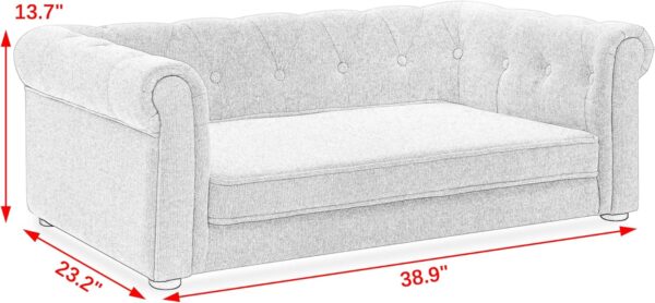 Pet Sofa, Made Sponge and Highly Breathable Linen, Suitable Pet Sofas, Dog Sofas, Dog Beds, Cat Beds, Cat Sofas for Medium-Sized Dogs (grey) - Image 7