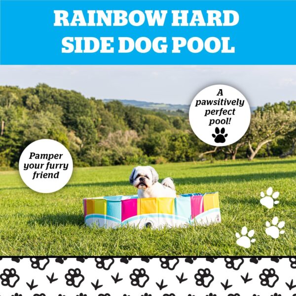 BigMouth Inc Foldable Dog Pool Collapsible Hard Plastic Pet Swimming Pool Portable Dog Bath Tub Kiddie Pool for Small Medium Dogs Cats Kids 47" Rainbow - Image 2