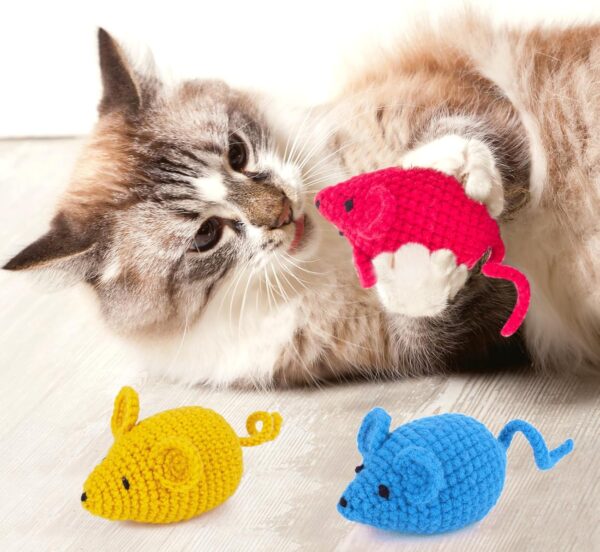 Retro Shaw Catnip Cat Toys Mice 6Pcs,Cat Mouse Toy for Indoor Cats Kitten Chase Exercise,Filled Silvervine Cat Teeth Cleaning Chew Toy,Cute and Fun Interactive Cat Nip Toy,All - Handmade - Image 6