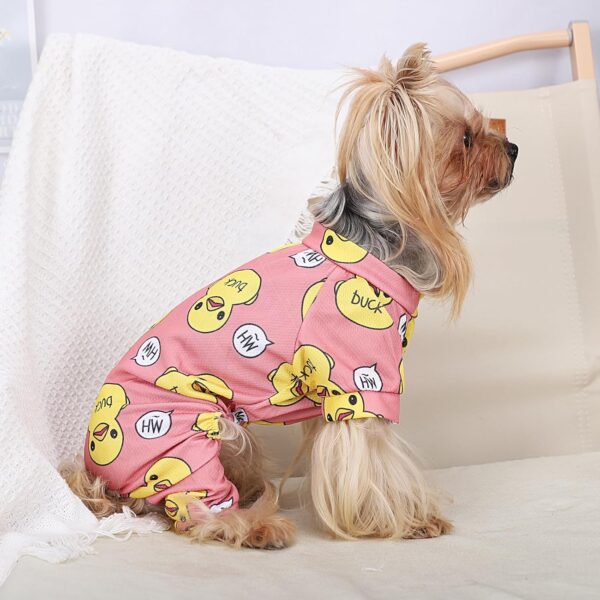 Dog Pajamas for Small Dogs Girl Boy Yellow Duck Soft Material Stretchable Dog Clothes Pjs Puppy Onesie Outfits for Sized Doggie Spring Summer Shirts Sleeper Pet Costume Cat Jammies - Image 7