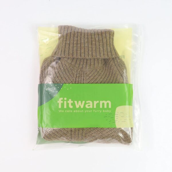 Fitwarm Thermal Knitted Dog Sweater Doggy Winter Coat Pet Clothes Doggie Turtleneck Jacket Puppy Outfits Cat Sweatsuit Sage Green Medium - Image 8