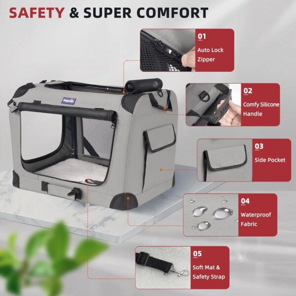 Large Cat Carrier for 2 Cats Small Medium Dogs, Soft Pet Carrier 24x17x17 for Traveling with Warm Blanket Foldable Bowl and Washable Pad - Image 4