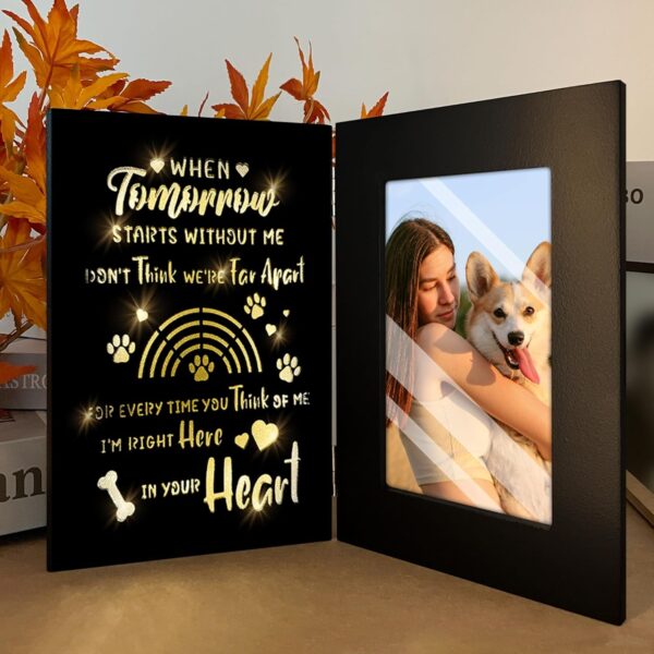 Dog Memorial Gifts, Pet Memorial Gifts, Dog Memorial Gifts for Loss of Dog, Dogs Passing Away Sympathy Gift with Rainbow Bridge, Black Glowing 4x6 Picture Frame for Wall and Tabletop - Image 5