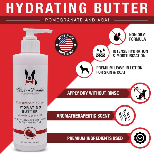 Warren London 8oz Butter Combo - Premium Dog Shampoo & Conditioner - Exfoliating Wash with Fragrant Leave in Conditioner - Pom & Fig w/Pom & Acai - Image 3