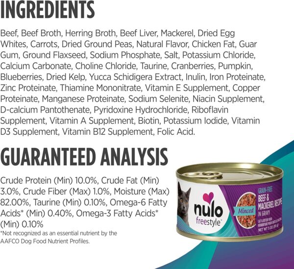 Nulo Freestyle Cat and Kitten Minced Wet Canned Food, Premium All Natural Grain-Free Shredded Wet Cat Food, Protein-Rich with Omega 6 and 3 Fatty Acids to Support Skin Health and Soft Fur - Image 5