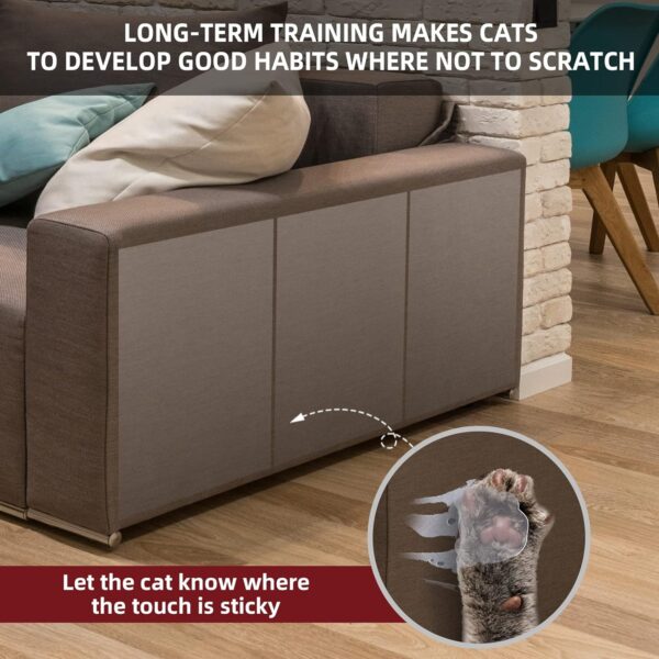 Cat Scratch Deterrent Tape – Double Sided Anti Scratching Sticky Tape Cat Furniture Protector – Cat Training Tape - Corner Couch Protector for Cats - Cat Scratch Furniture Protector - Cat Scratch - Image 6