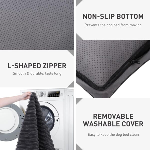 Vonabem Large Dog Bed Washable with Removable Cover Waterproof, Dog Crate Beds for XL Large Medium Small Dogs Cats, Soft Flannel Pet Beds Anti-Slip Kennel Pad 36 inch - Image 2