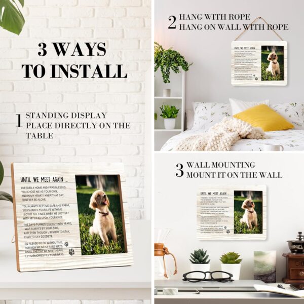 Pet Memorial Pictures Frame, Remembrance Photo Frame, Sympathy Gifts For Loss Of Pet Dog Cat, Farmhouse Home Living Room Bedroom Office Decoration -99 - Image 3