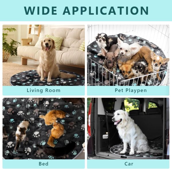 4 Pack Whelping Pads Washable for Dog Waterproof Pet Pads Dog Pee Pads Reusable Training Pads Absorbent Round Whelping Pad Floor Pad Dog Bed Mat Puppy Pad for Crate Potty(36 Inch, Dark Gray) - Image 4