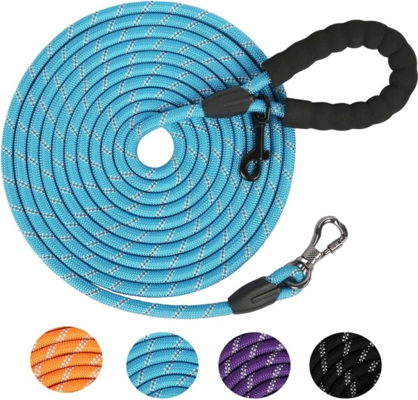 Long Dog Leash for Dog Training 16FT/30FT/50FT/100FT, Reflective Dog Leash with Lockable Hook, Heavy Duty Dog Lead Tie Out Rope for Large Medium Small Dogs Outside Walking, Playing, Camping, or Yard