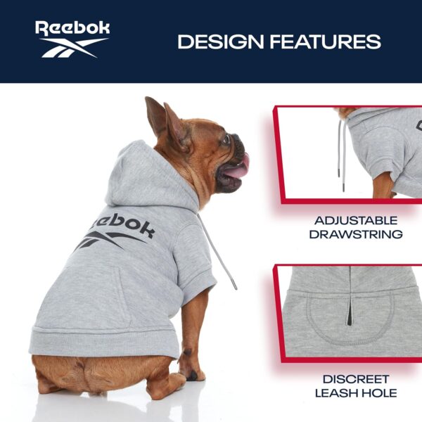 Reebok Dog Hoodie – Fleece Dog Sweater with Leash Hole, Cold Winter Dog Sweatshirt for Small Medium and Large Dogs, Premium Dog Fall Sweater Pullover Hoodie, Cozy Warm Perfect Dog Christmas Outfit - Image 5