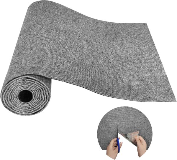 Trimmable Cat Scratching Post Carpet Covered 78.7”x15.8” Self-Adhesive Cat Tree Shelves Replacement Parts Mat Cat Scratcher for Cat Tree Shelf Shelves Steps Couch Furniture DIY Protector(Gray)