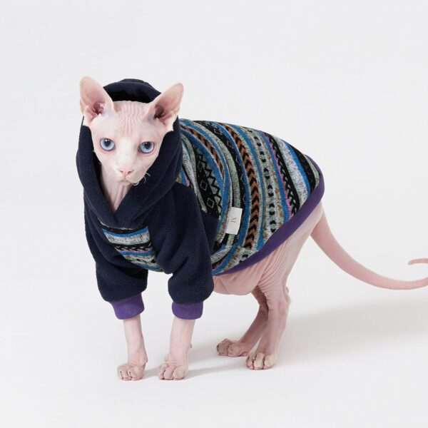 Sphynx Cat Hoodie SweaterWarm fleece Sweater for cat, knit fleece Dog Clothes for Kitten Small Medium Dogs (Medium) - Image 4