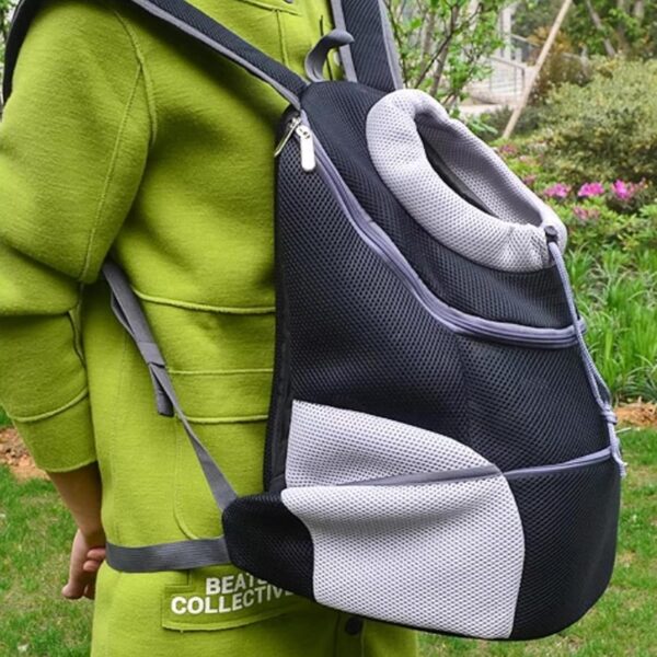 Dog Carrier Backpack Pet Dog Carrier Front Pack Breathable Head Out Travel Bag for Traveling Hiking Camping for Small Dogs Cats Rabbits (Small, Black) - Image 6