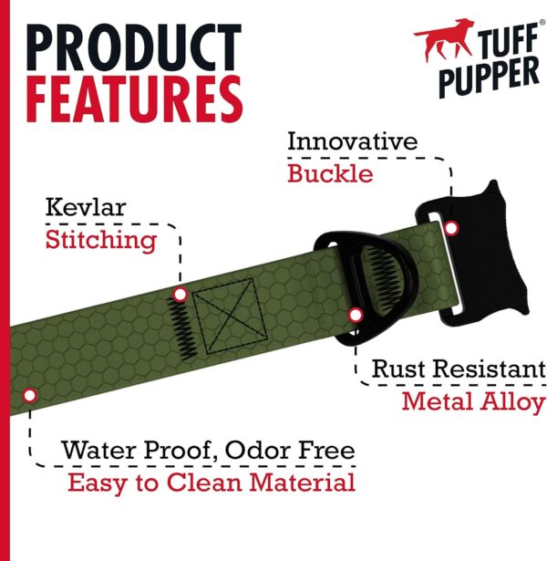 Tuff Pupper Waterproof Action Collar for Dogs | Heavy Duty Water Proof Dog Collar | Tear Proof & Odor Free | Rust-Proof Metal Hardware | Tactical Quick Release Buckle | for Adventurous, Active Dogs - Image 6