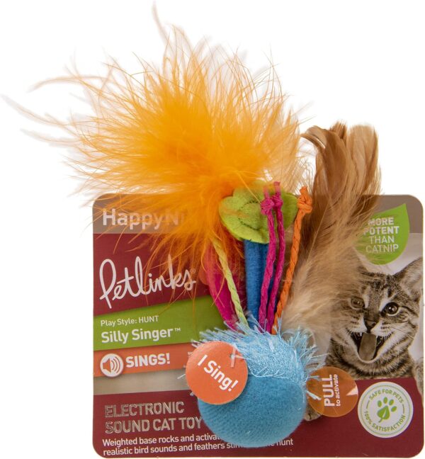 Petlinks HappyNip Silly Singer Electronic Sound Cat Toy, Contains Silvervine & Catnip, Battery Powered - Multi Color, One Size