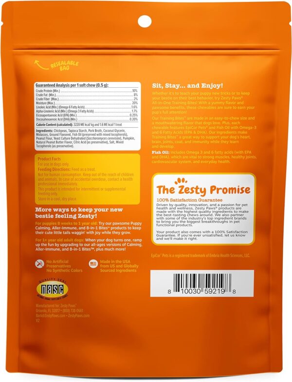 Zesty Paws Training Treats - Support Joint, Muscle, Immune Health - Fish Oil Omega 3 Fatty Acids - PB Flavor - 12oz - Image 5