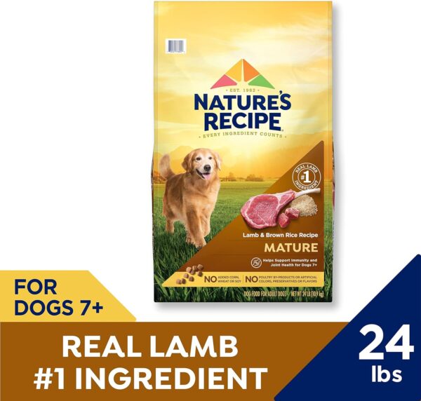 Nature’s Recipe Mature Lamb & Brown Rice Recipe Dry Dog Food, 24 lb. Bag - Image 2