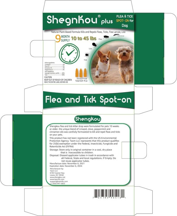 Natural Protection: Dog Flea and Tick Treatment, Potent Spot-On Solution for Small-Medium Dogs 4-44 lbs, (9 Month Supply) - Image 8