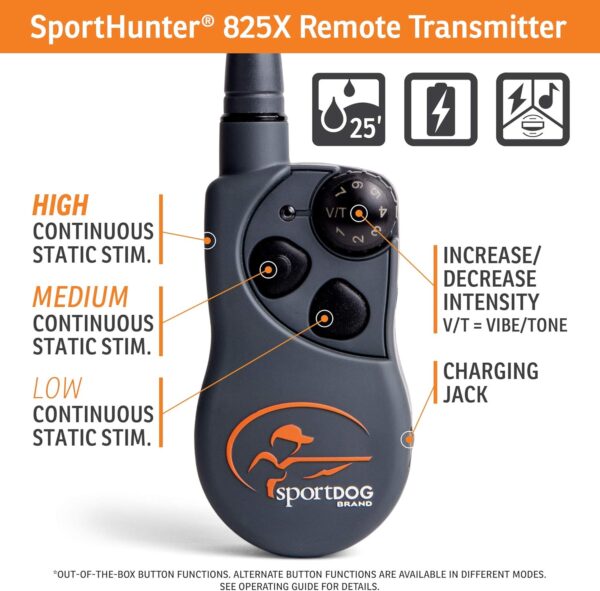 SportDOG Brand SportHunter 825X Shock Collar - Remote Trainer with 1/2 Mile Range – Waterproof, Rechargeable Dog Training Collar with Static, Vibrate, and Tone - Image 3