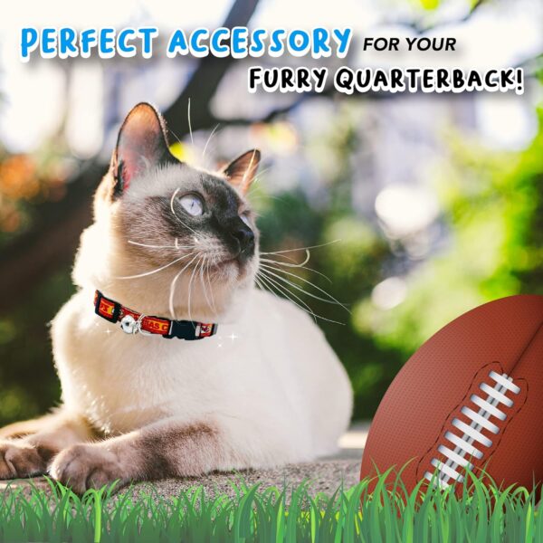 NFL CAT Collar Kansas City Chiefs Satin Cat Collar Football Team Collar for Dogs & Cats. A Shiny & Colorful Cat Collar with Ringing Bell Pendant - Image 6