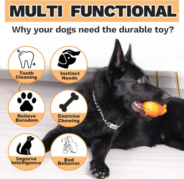 Tough Dog Toys for Aggressive Chewers Large Breeds, Durable Dog Toys to Keep Them Busy, Dog Chew Toys, Indestructible Dog Toys for Large Dogs, Squeaky Dog Toys, Super Chewer Dog Pool Toys - Image 2