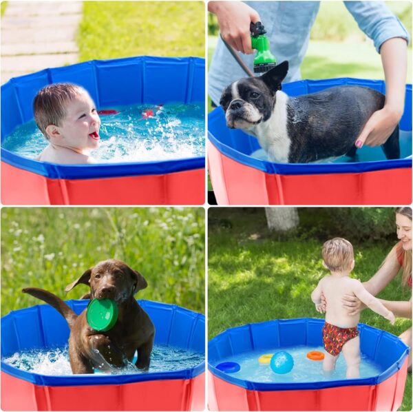 Portable Plastic Pool for Dogs, Dog Pool, 32 x 8 inch Foldable Pet Pool, Portable PVC Pet Paddling Bath Tub Dog Pools for Dogs Pet Swimming Pool Collapsible Pet Pool for Dogs Cat (Red, 32" x 8") - Image 7