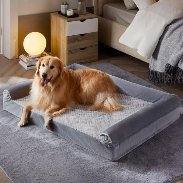 WNPETHOME Dog Beds for Medium Large Dogs, Orthopedic Sofa Mat Pillow with Removable Waterproof Cover, Egg-Foam Crate Bed - Image 2