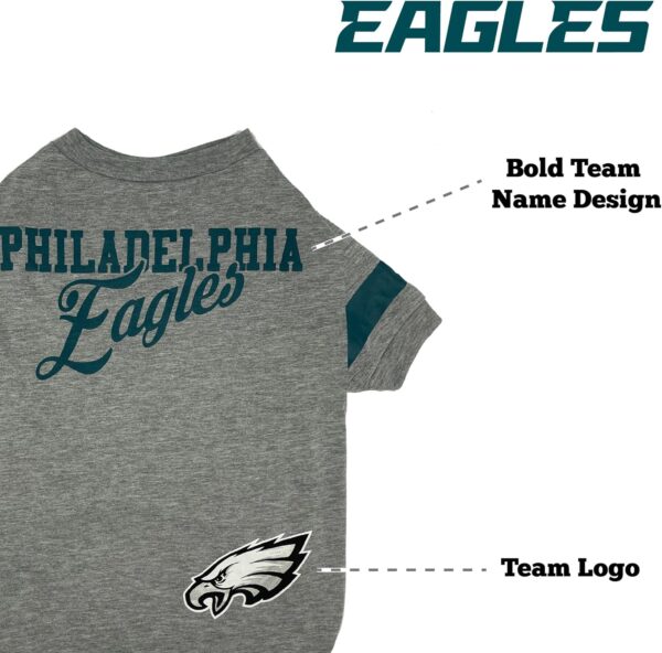 NFL Philadelphia Eagles T-Shirt for Dogs & Cats, Small. Football Dog Shirt for NFL Team Fans. New & Updated Fashionable Stripe Design, Durable & Cute Sports PET TEE Shirt Outfit - Image 5