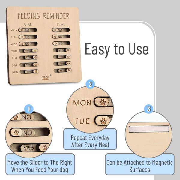 Mr. Pen- Dog Feeding Reminder, Wooden, AM/PM Daily Indication Chart, Pet Feeding Reminder, Dog Feeding Chart, Cat Feeding Chart, Pet Feeding Tracker, Feeding Chart Dog, Dog Feed Tracker - Image 3