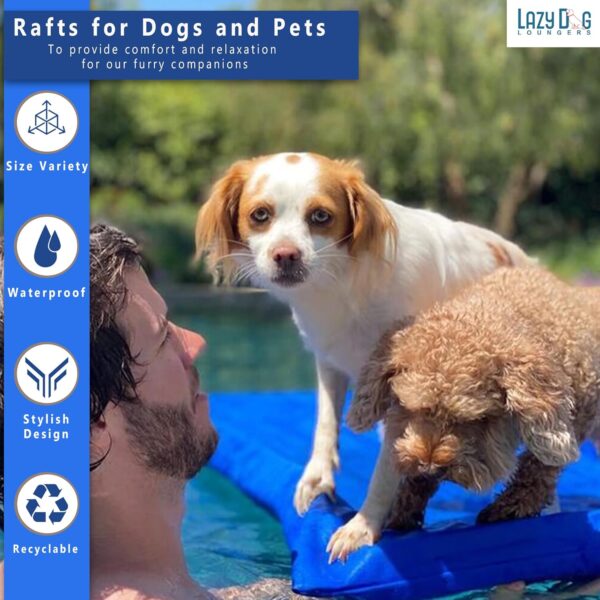 Rafts for Dogs and Pets - Semi-Submersible to Keep Your Dog Cool - Lake, Pool, River and Boat (Royal Blue - Large) - Image 4