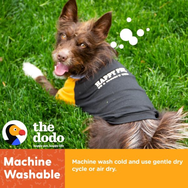 The Dodo Happy Pet Happy Life Dog T-Shirt, Black Colorblock, Size Medium, Everyday Apparel for Dogs, Cute Dog Tee, Cute Clothes for Dogs, The Dodo for Dogs Collection - Image 5