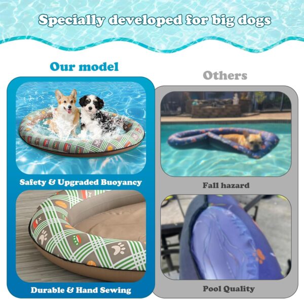 Dog Float for Pool, Dog Pool Float Inflatable for Large Doggy Foldable Lake Raft for Heavy Duty Pet Puppy Float Row Swimming-Up to 80 Lbs - Image 2