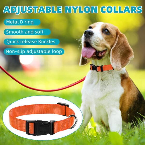 12 Pieces Nylon Dog Collar Bulk, Adjustable Dog Collars with Quick Release Buckle Dogs Collar Bulk for Dogs Walking Running Training, Medium (Mixed Colors) - Image 5