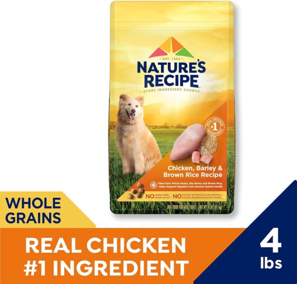 Nature′s Recipe Chicken, Barley & Brown Rice Recipe Dry Dog Food, 4 lb. Bag - Image 3