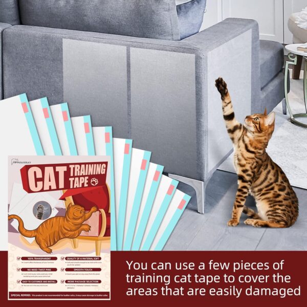 Cat Scratch Deterrent Tape – Double Sided Anti Scratching Sticky Tape Cat Furniture Protector – Cat Training Tape - Corner Couch Protector for Cats - Cat Scratch Furniture Protector - Cat Scratch - Image 2