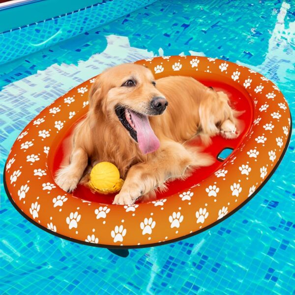 Dog Pool Float Summer Dog Floats for Pool, Sturdy Dog Float Raft for Large Dogs, Scratch Resistant Dog Floties for Pool, Lake (Orange, Large)