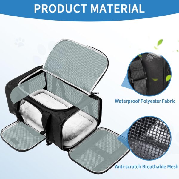 Pet Carrier for Small Dogs Cats TSA Approved Pet Travel Carrier Bag Adequate Ventilation Soft Dog Cat Carrier with Safety Lock Zipper - Image 4