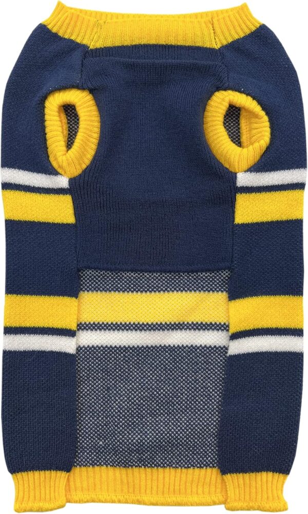 NCAA Michigan Wolverines Dog Sweater, Size Small. Warm and Cozy Knit Pet Sweater with NCAA Team LOGO, Best Puppy Sweater for Large and Small Dogs - Image 2