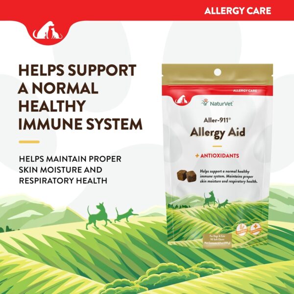 NaturVet – Aller-911 Skin & Coat Allergy Aid Plus Antioxidants – 90 Soft Chews – Supports Immune System, Skin Moisture & Respiratory Health – Enhanced with Omegas, DHA & EPA – for Dogs & Cats - Image 3