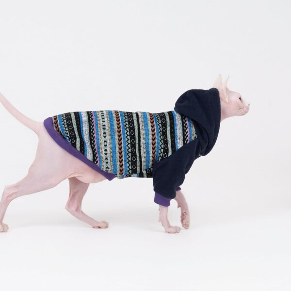 Sphynx Cat Hoodie SweaterWarm fleece Sweater for cat, knit fleece Dog Clothes for Kitten Small Medium Dogs (Medium) - Image 5