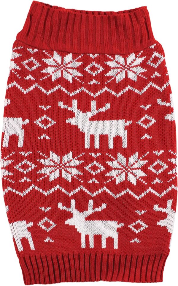 Luvable Friends Dogs and Cats Knit Pet Sweater, Fair Isle, X-Small - Image 3